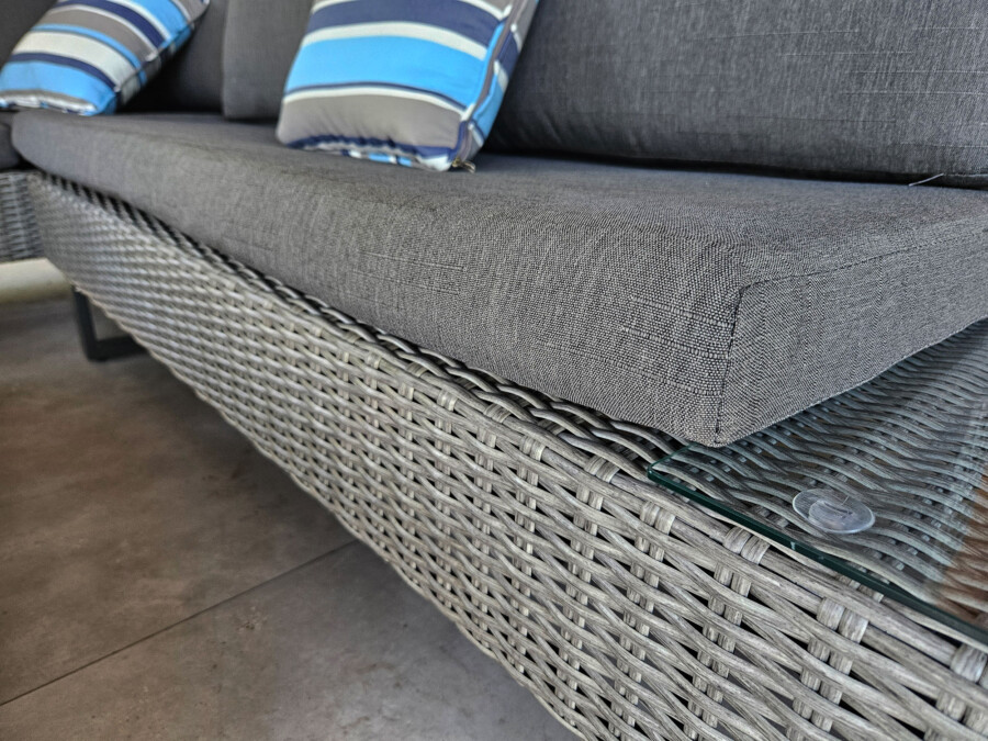 PINETO Narożnik z wbudowanym LEŻAKIEM Technorattan