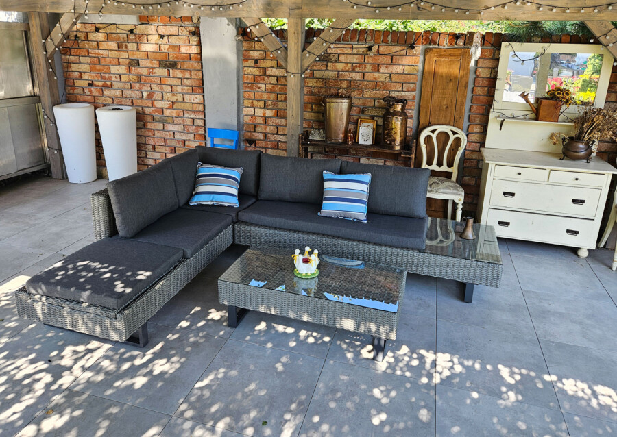 PINETO Narożnik z wbudowanym LEŻAKIEM Technorattan