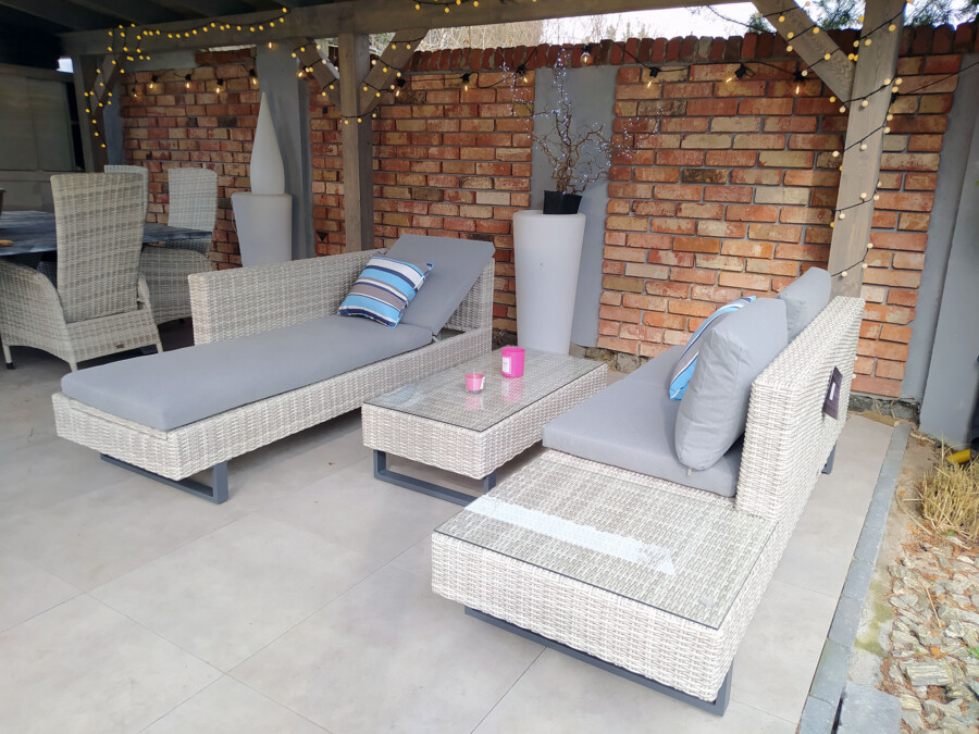 PINETO Narożnik z wbudowanym LEŻAKIEM Technorattan