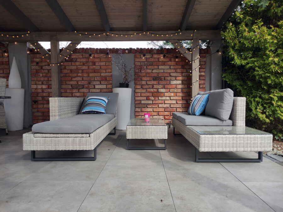 PINETO Narożnik z wbudowanym LEŻAKIEM Technorattan