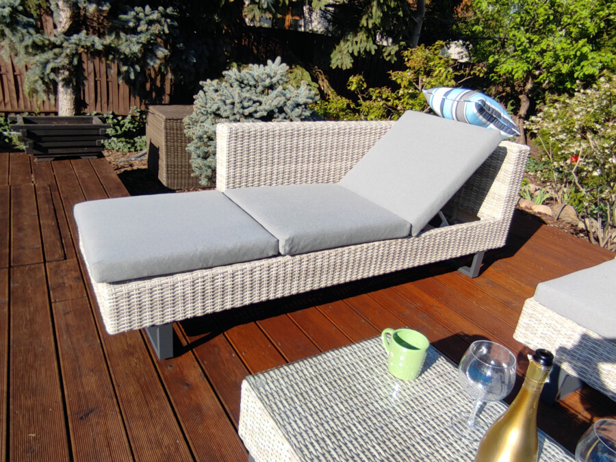 PINETO Narożnik z wbudowanym LEŻAKIEM Technorattan