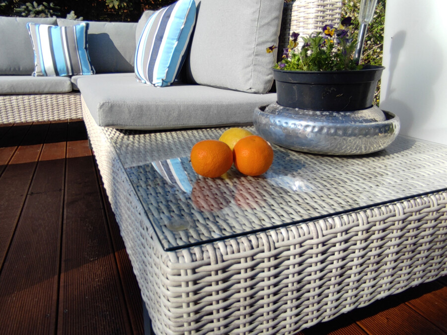 PINETO Narożnik z wbudowanym LEŻAKIEM Technorattan