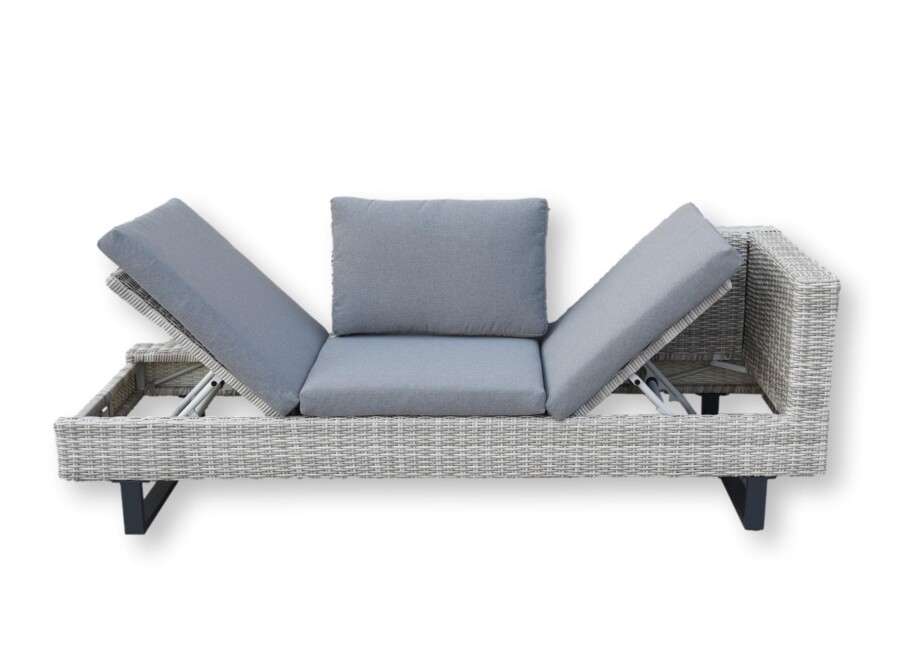 PINETO Narożnik z wbudowanym LEŻAKIEM Technorattan