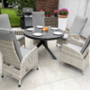 Zestaw ogrodowy CAMINA 120 NEAPOL – okrągły stół 120 cm i 4 regulowane fotele