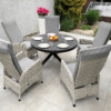 Zestaw ogrodowy CAMINA 120 NEAPOL – okrągły stół 120 cm i 4 regulowane fotele