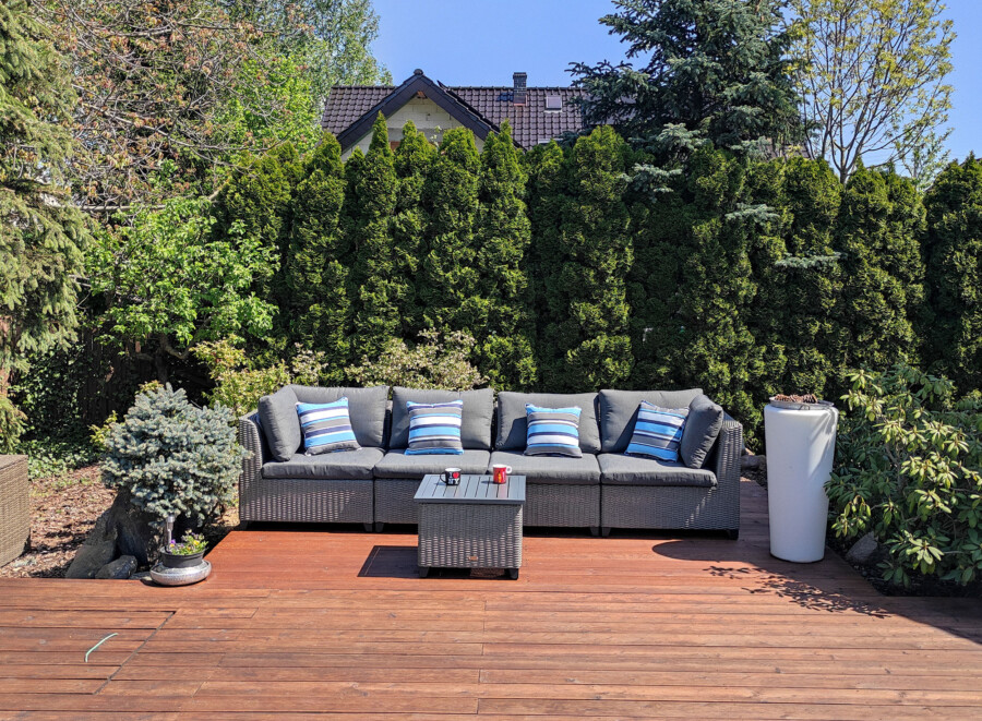 CROTONE Modułowy narożnik na taras z aluminiowymi nóżkami