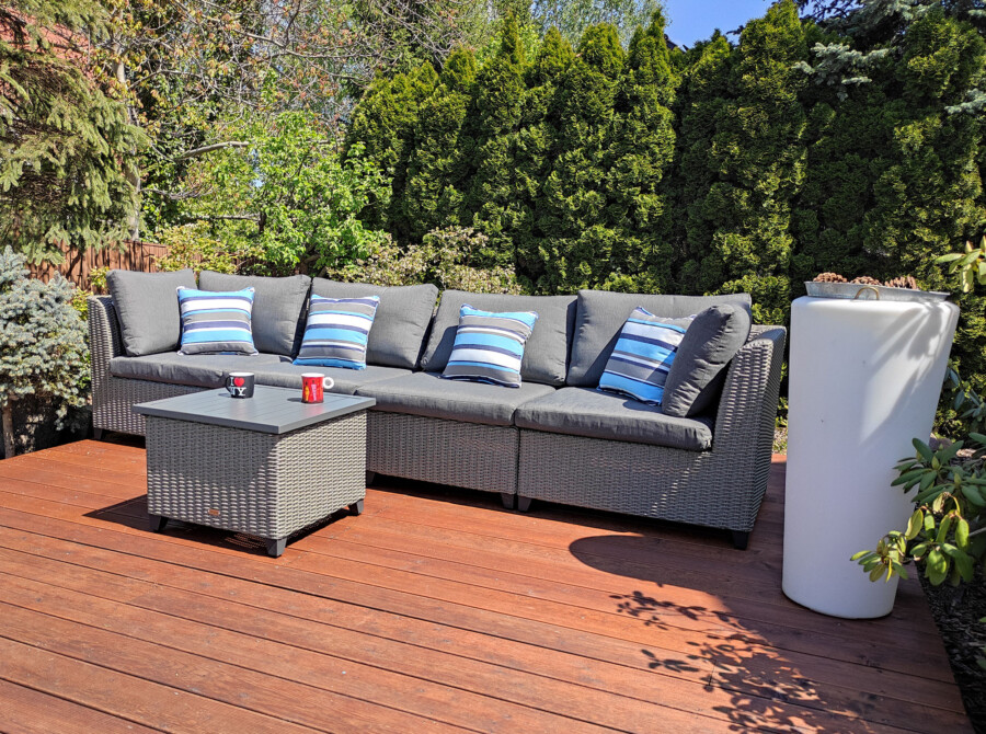 CROTONE Modułowy narożnik na taras z aluminiowymi nóżkami