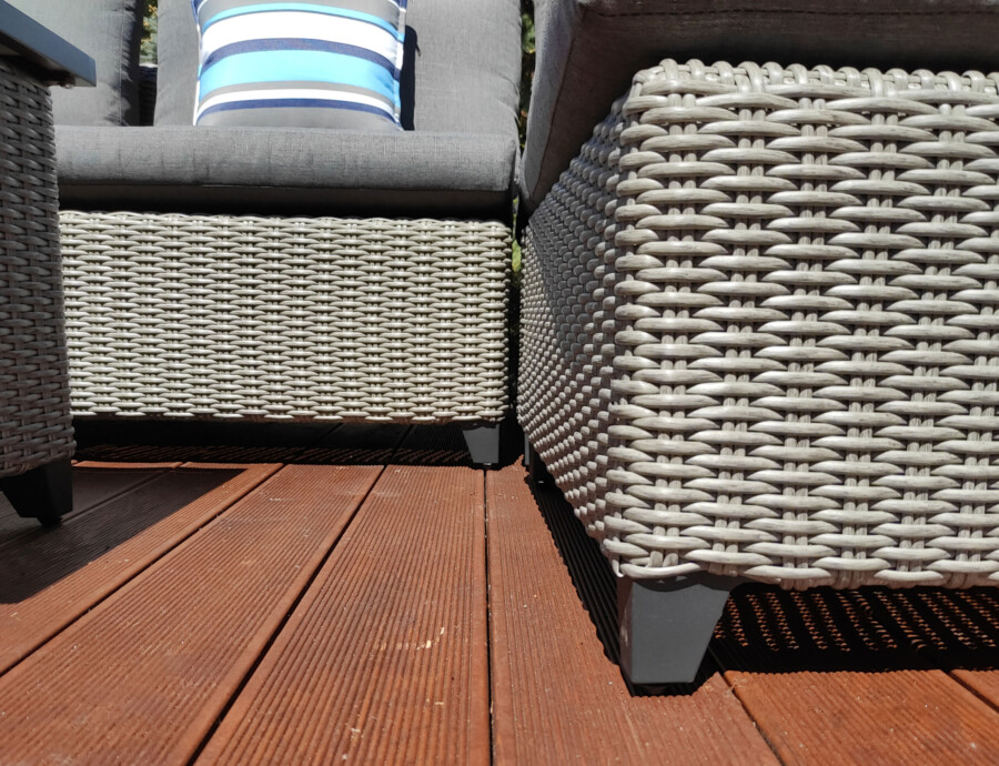 CROTONE Modułowy narożnik na taras z aluminiowymi nóżkami