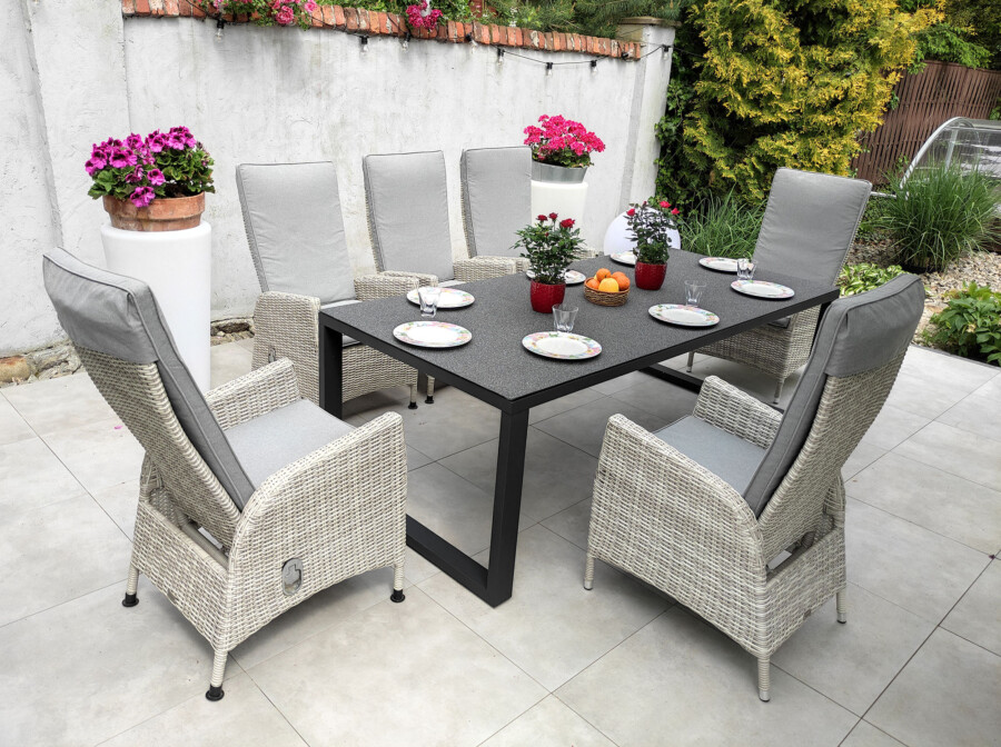 GERSIMI 220 NEAPOL Stół Ogrodowy z aluminium i ROZKŁADANE Fotele