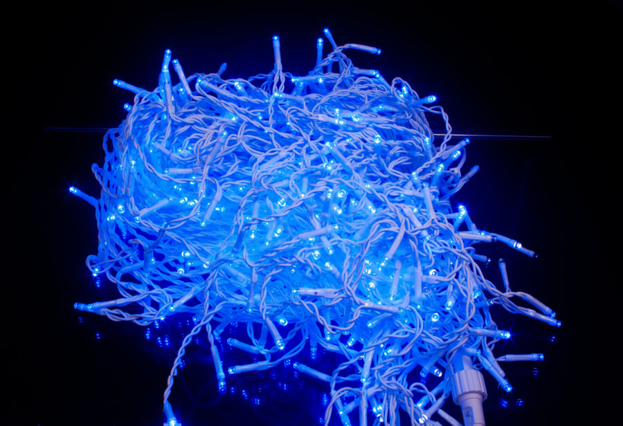 Kurtyna Sople 15m 300 LED + flash. Biały kabel