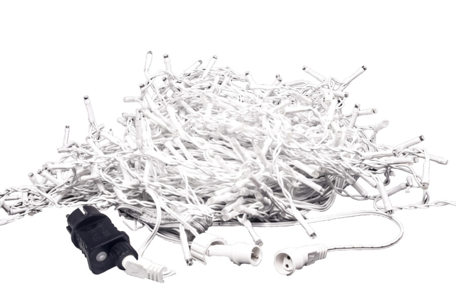 Kurtyna Sople 15m 300 LED + flash. Biały kabel