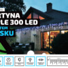Kurtyna Sople 15m 300 LED + flash. Biały kabel