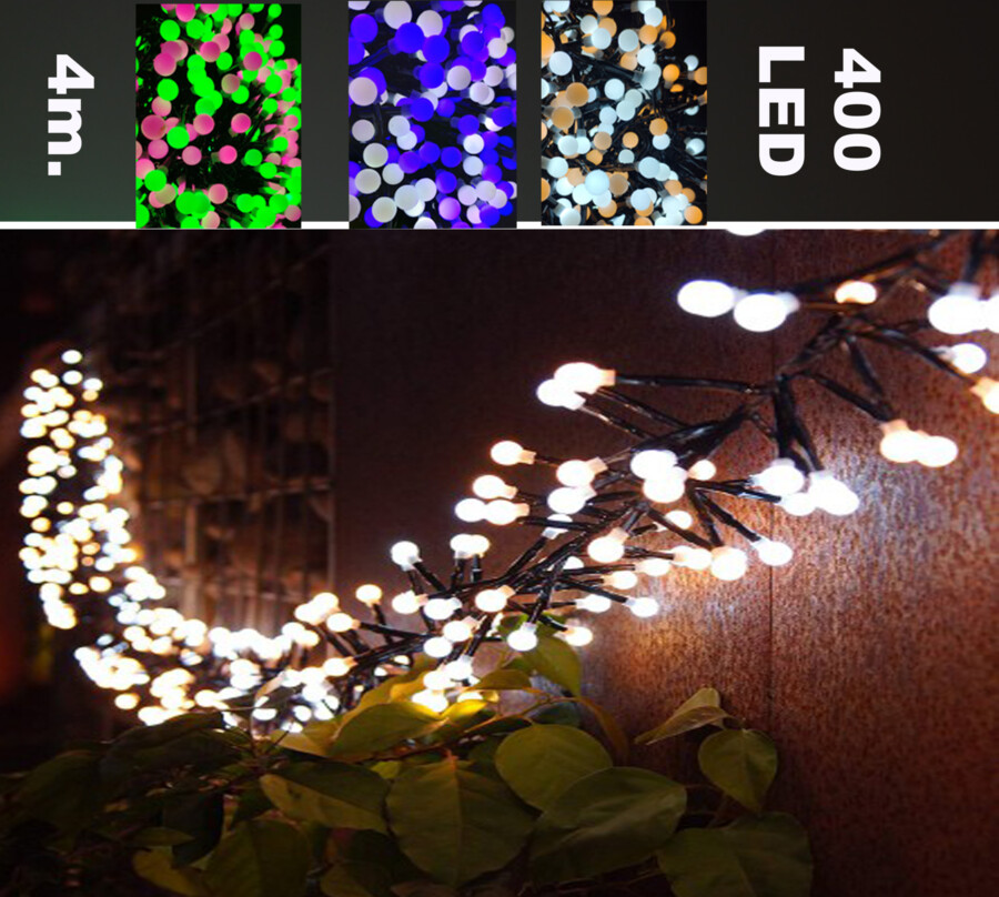 ZEWNĘTRZNE Dwukolorowe Perełki GIRLANDA 4m. LED LT400GGIR