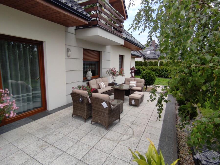 ARES PREMIUM Duży Zestaw Kawowo-Obiadowy z Technorattanu Meble Ogrodowe + SOFA 2