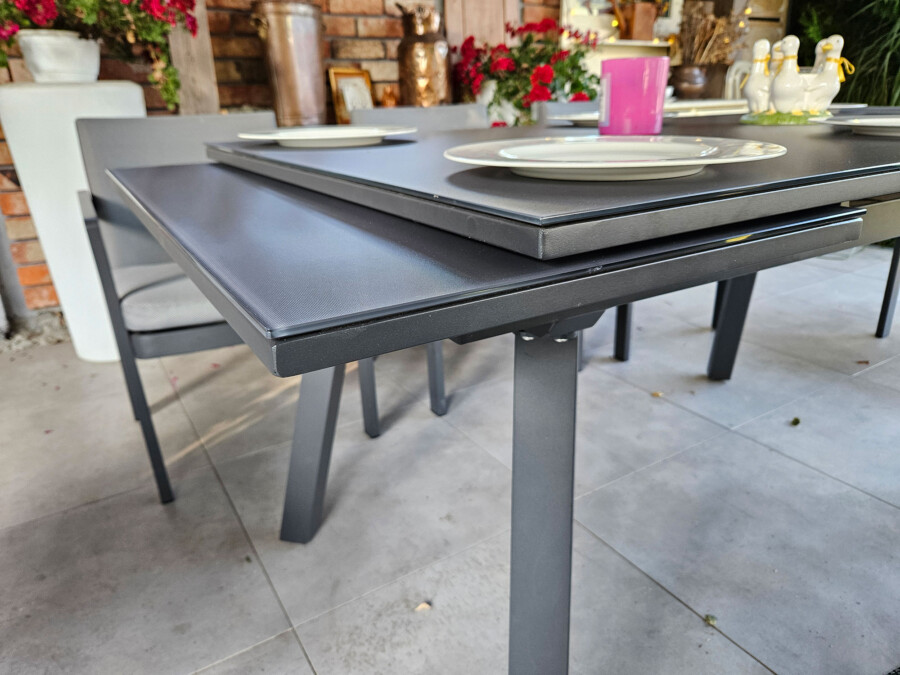 Rozkładany stół ogrodowy 150–250 – PAOLA | 6 foteli | Belgiardino