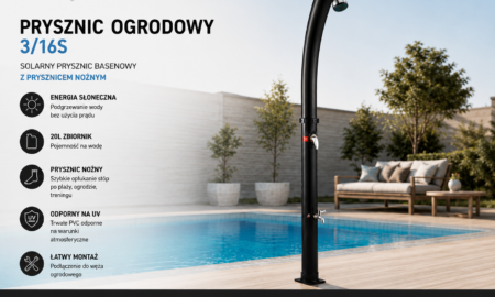 Czarny prysznic basenowy 3/16S