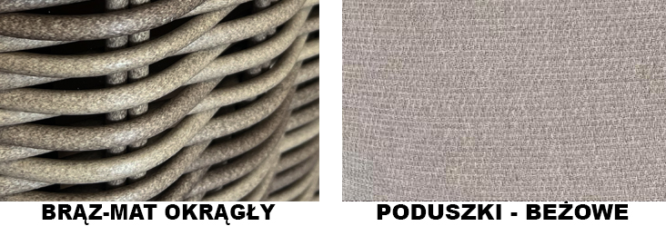 Duży komplet na taras TOSCANIA PREMIUM – kolor brąz-mat (technorattan i poduszki)