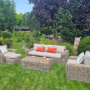 TOSCANIA - Meble tarasowe. Duża sofa, 2 fotele, stół, podnóżek. OKRĄGŁY TECHNORATTAN TOSCANIA - Meble tarasowe. Duża sofa, 2 fotele, stół, podnóżek. OKRĄGŁY TECHNORATTAN