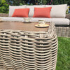 TOSCANIA - Meble tarasowe. Duża sofa, 2 fotele, stół, podnóżek. OKRĄGŁY TECHNORATTAN