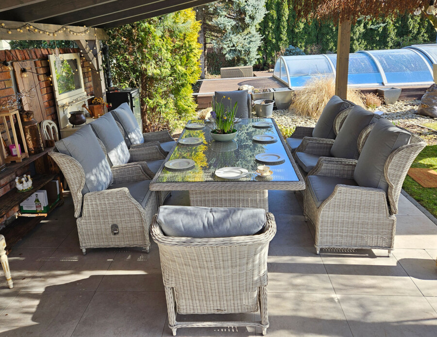 Zestaw ogrodowy KOLOSEUM 240 – stół 240x120 i 8 foteli