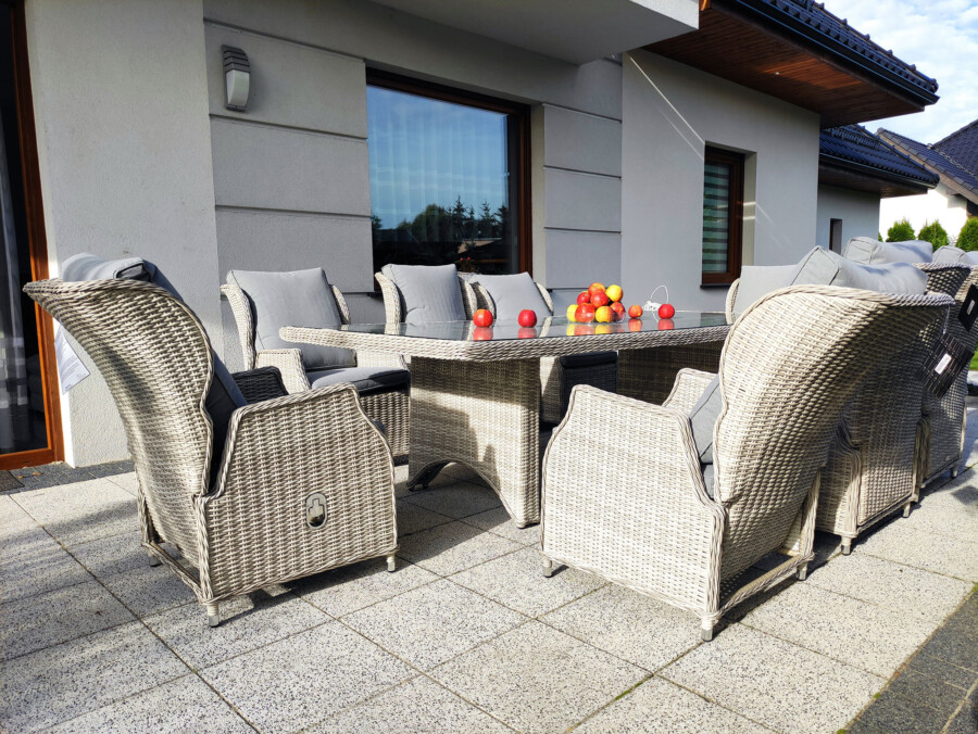 Zestaw ogrodowy KOLOSEUM 240 – stół 240x120 i 8 foteli