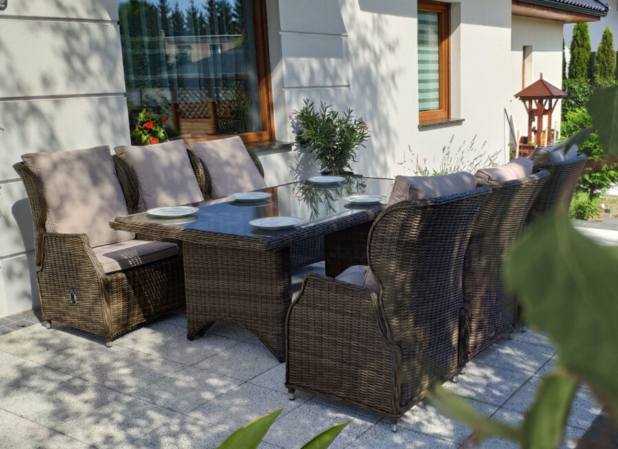 Zestaw ogrodowy KOLOSEUM 240 – stół 240x120 i 8 foteli