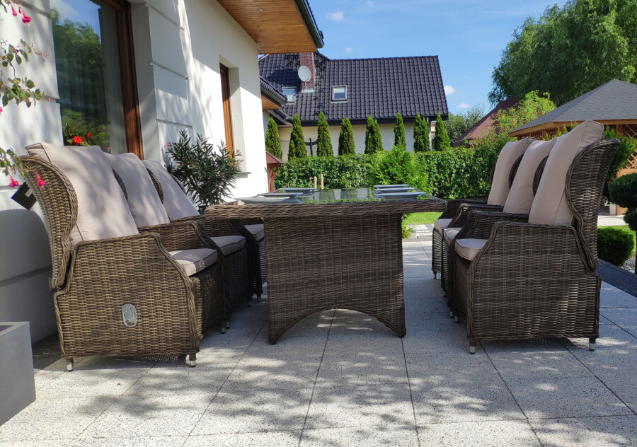 Zestaw ogrodowy KOLOSEUM 240 – stół 240x120 i 8 foteli