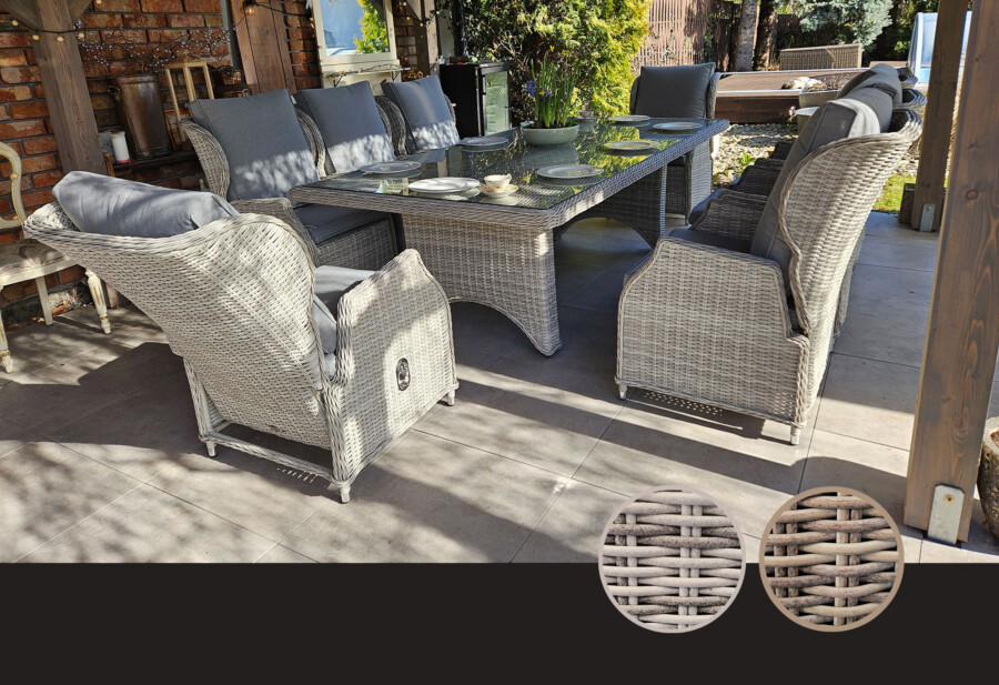 Zestaw ogrodowy KOLOSEUM 240 – stół 240x120 i 8 foteli