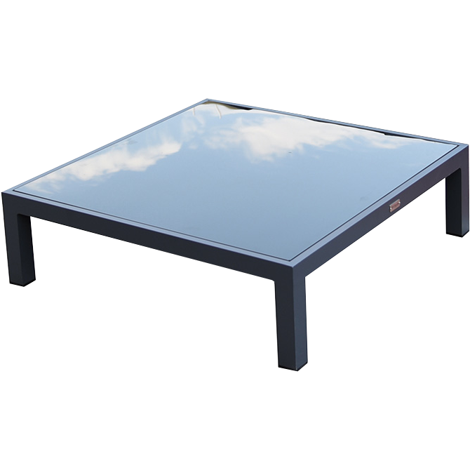 NISKI STOLIK ALUMINIOWY ZE SZKŁEM