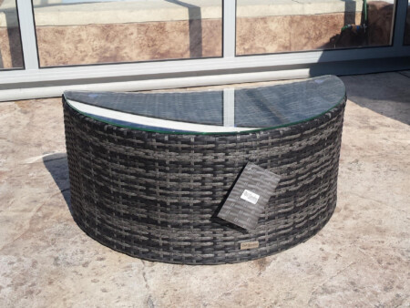 Stolik z technorattanu półokrągły RAWENNA