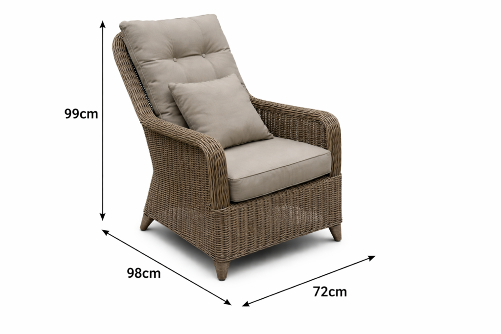 WYGODNY GŁĘBOKI FOTEL - Wymiary 